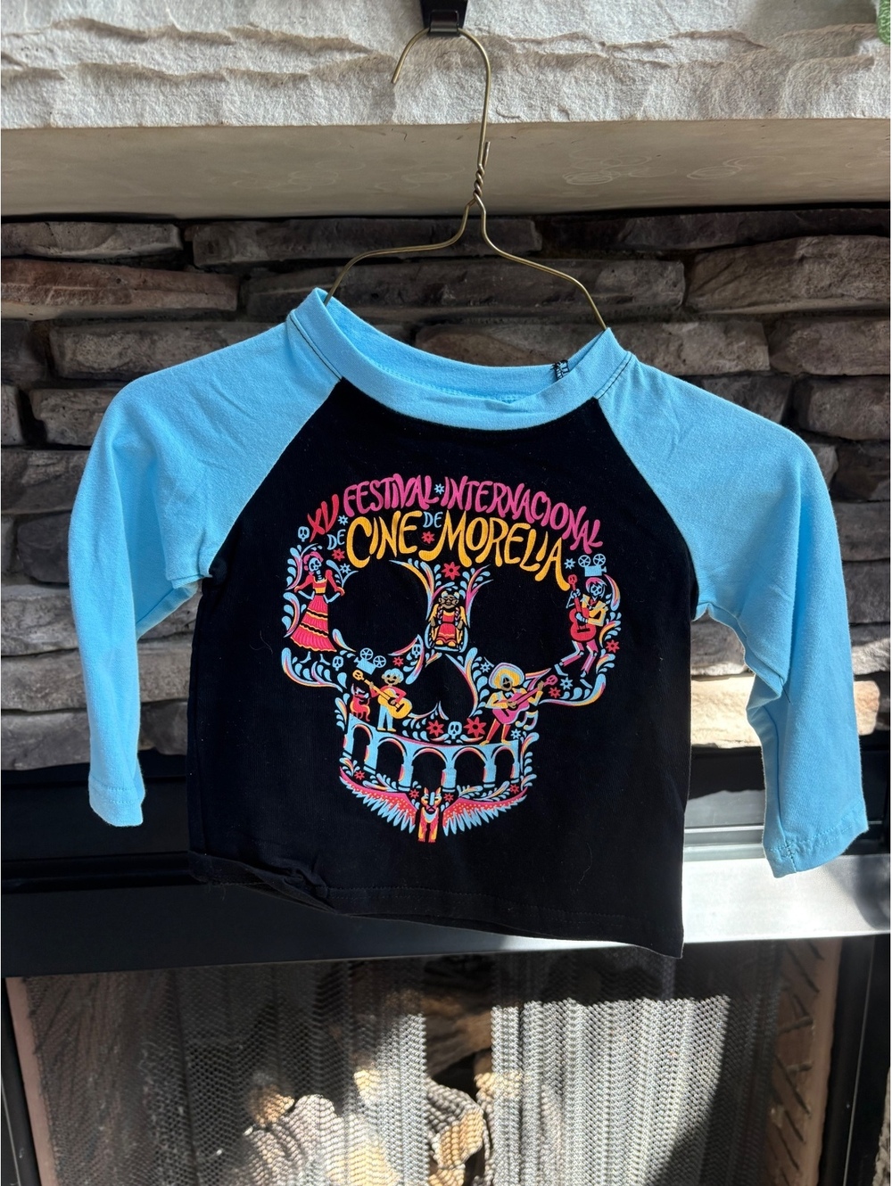 New Disney Halloween Coco Black and Blue Raglan Graphic Top Boys 12 months